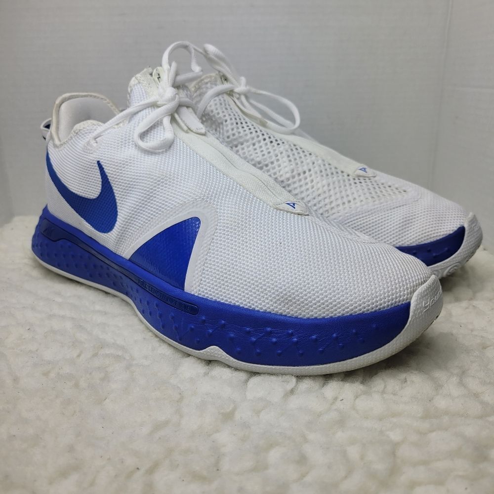 Nike PG 4 TB Promo White Royal Blue Paul George Men’s 15 Basketball Shoes CW4134